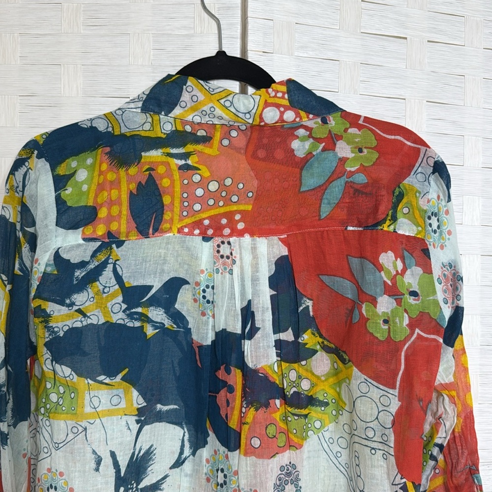 Hyo Vibrant Colored 3/4 Sleeve Button Down Collared Shirt (maybe XL see photo) - Picture 6 of 10